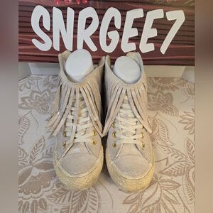 Converse Chuck Taylor All Star Shoes Womens Fringe Iridescent Hi Top 553021C NWD